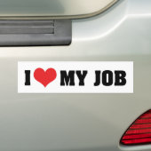Ik hou van hart mijn baan bumpersticker (Op auto)