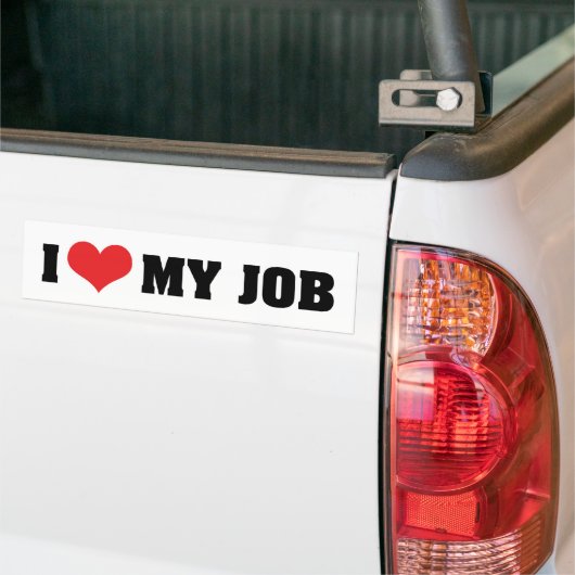 Ik hou van hart mijn baan bumpersticker (Op Truck)
