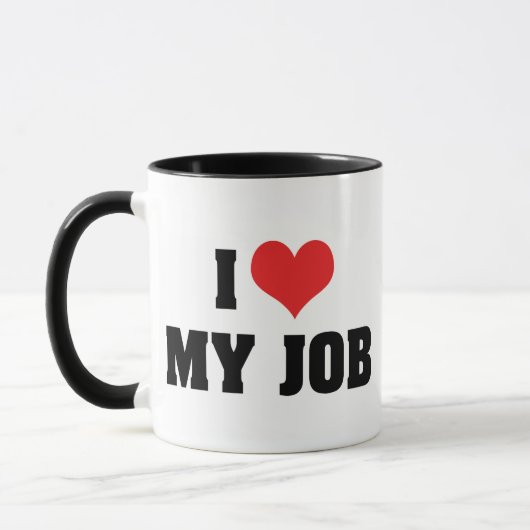 Ik hou van hart mijn baan mok (Links)