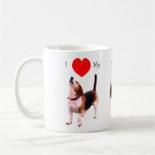 Ik hou van hart mijn beagle Hondenliefhebber Koffiemok (Links)
