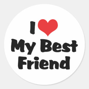 Ik hou van hart mijn beste vriend - BFF Ronde Sticker