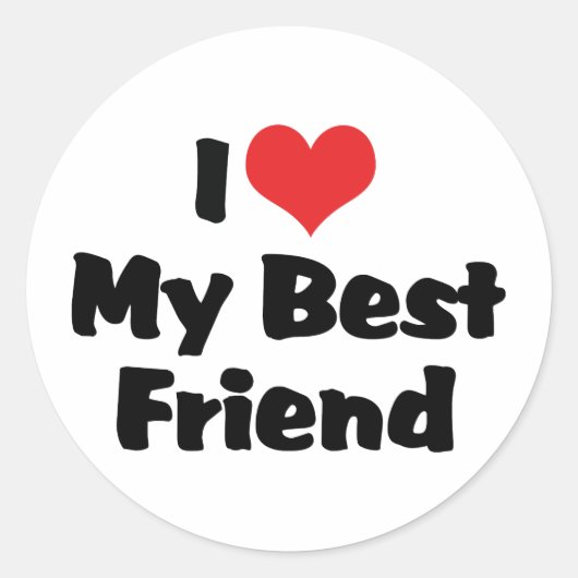 Ik hou van hart mijn beste vriend - BFF Ronde Sticker (Voorkant)