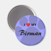 Ik hou van (hart) mijn Birman Pawprint Magneet (Voorkant / Achterkant)