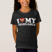 Ik hou van (hart) mijn chihuahua t-shirt (Voorkant)