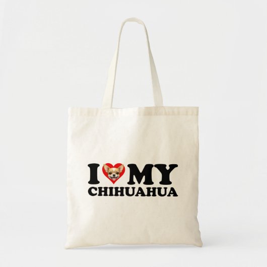 Ik hou van (hart) mijn chihuahua tote bag (Voorkant)