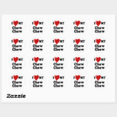 Ik hou van (hart) mijn Chow hond Ronde Sticker (Vel)