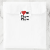 Ik hou van (hart) mijn Chow hond Ronde Sticker (Tas)