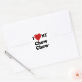 Ik hou van (hart) mijn Chow hond Ronde Sticker (Envelop)