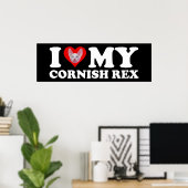 Ik hou van (Hart) mijn Cornish Rex Poster (Thuiskantoor)