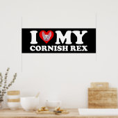 Ik hou van (Hart) mijn Cornish Rex Poster (Keuken)