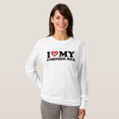 Ik hou van (Hart) mijn Cornish Rex T-shirt (Voorkant volledig)