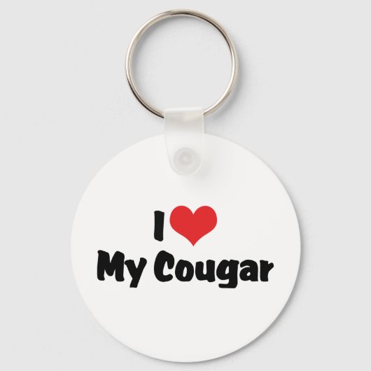Ik hou van hart Mijn Cougar Sleutelhanger (Voorkant)