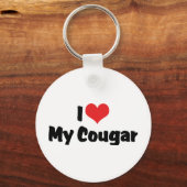 Ik hou van hart Mijn Cougar Sleutelhanger (Voorkant)