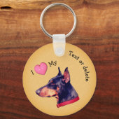 Ik hou van hart Mijn doberman Dog gepersonaliseerd Sleutelhanger (Achterkant)