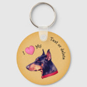 Ik hou van hart Mijn doberman Dog gepersonaliseerd Sleutelhanger (Achterkant)