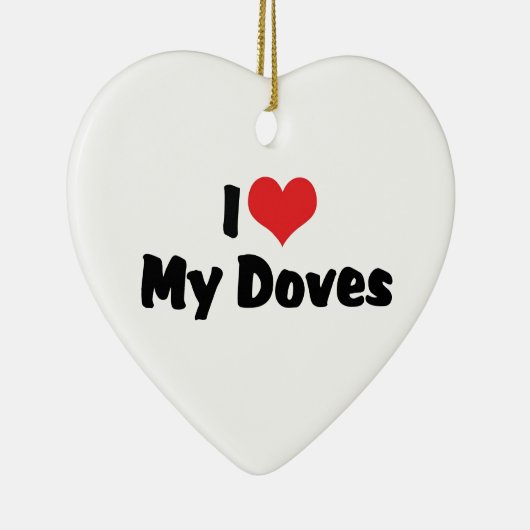 Ik hou van hart mijn doven keramisch ornament (Rechts)