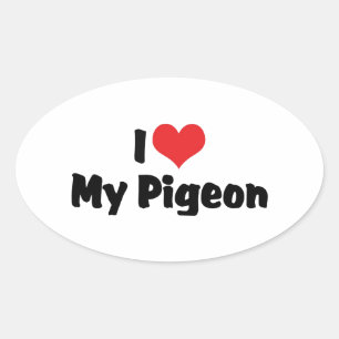 Ik hou van hart mijn duif - Vogelliefhebber Ovale Sticker