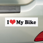 Ik hou van hart mijn fiets - fietser liefhebber va bumpersticker (Op auto)