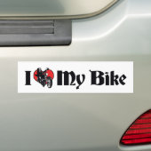 Ik hou van hart mijn fiets - fietser liefhebber va bumpersticker (Op auto)