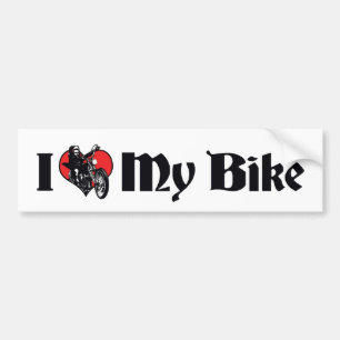 Ik hou van hart mijn fiets - fietser liefhebber va bumpersticker