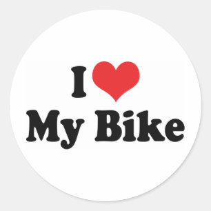 Ik hou van hart mijn fiets - fietser liefhebber va ronde sticker
