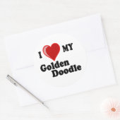 Ik hou van (hart) mijn Golden Doodle Dog Sticker (Envelop)