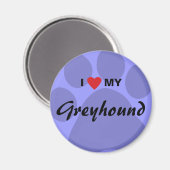 Ik hou van (hart) mijn Greyhound Paw Print Magneet (Voorkant / Achterkant)