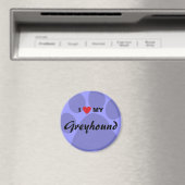 Ik hou van (hart) mijn Greyhound Paw Print Magneet (Insitu (Vaatwasser))