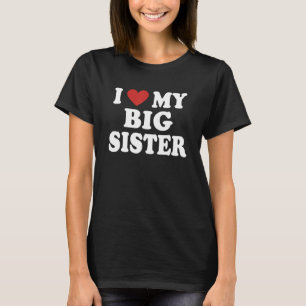 Ik hou van hart Mijn grote zuster Red Heart Valent T-shirt