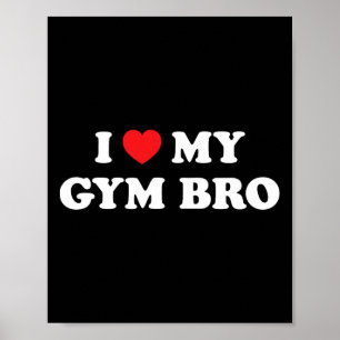 Ik hou van hart mijn gym bro grappige fitness trai poster