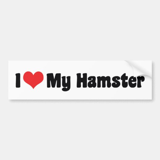 Ik hou van hart mijn hamster bumpersticker (Voorkant)