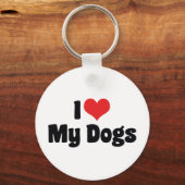 Ik hou van hart mijn honden - Dierenvriend Sleutelhanger (Voorkant)