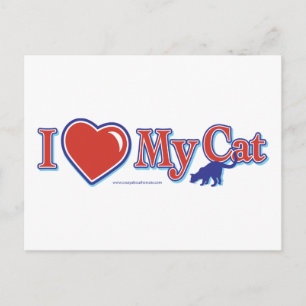 Ik hou van hart mijn kat briefkaart