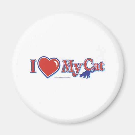 Ik hou van hart mijn kat magneet (Voorkant)