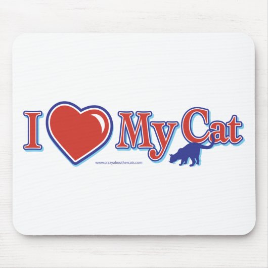 Ik hou van hart mijn kat muismat (Voorkant)