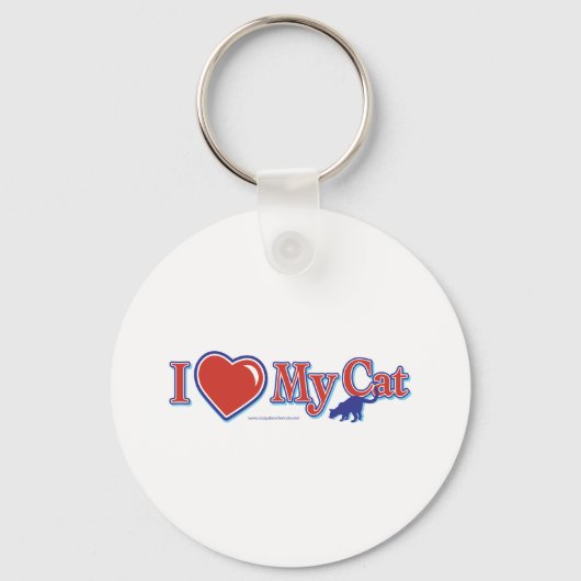 Ik hou van hart mijn kat sleutelhanger (Voorkant)
