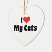 Ik hou van hart mijn katten - kattever keramisch ornament (Links)