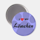 Ik hou van (hart) mijn lowchen pawprint magneet (Voorkant / Achterkant)