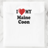 Ik hou van (hart) mijn Maine Coon kat Ronde Sticker (Tas)