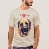 Ik hou van hart mijn Mastiff Dog T-shirt (Voorkant)
