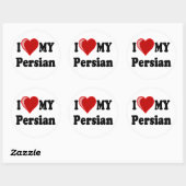 Ik hou van (hart) mijn Perzische kat Ronde Sticker (Vel)