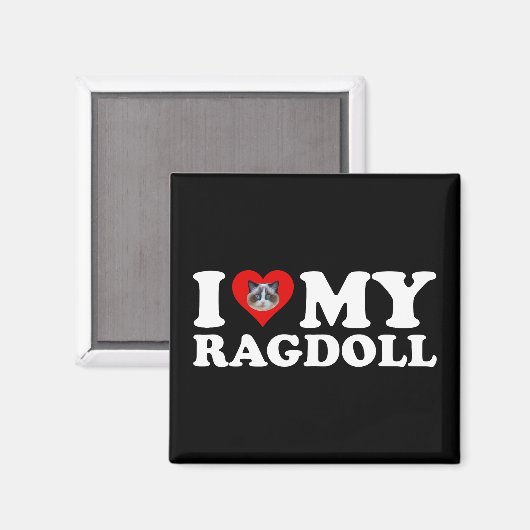 Ik hou van (hart) mijn Ragdoll Magneet (Voorkant / Achterkant)