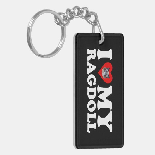 Ik hou van (hart) mijn Ragdoll Sleutelhanger (Voorkant Links)