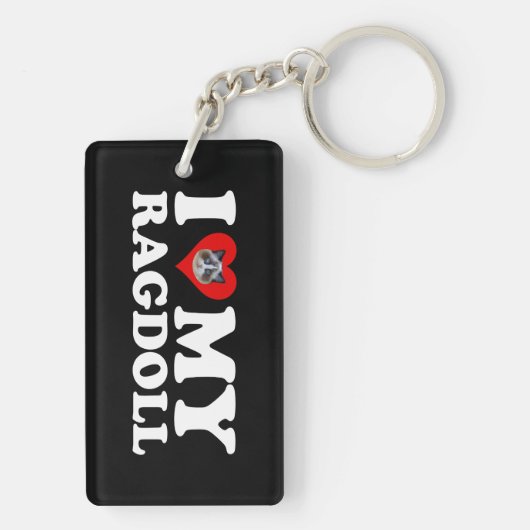 Ik hou van (hart) mijn Ragdoll Sleutelhanger (achterkant)