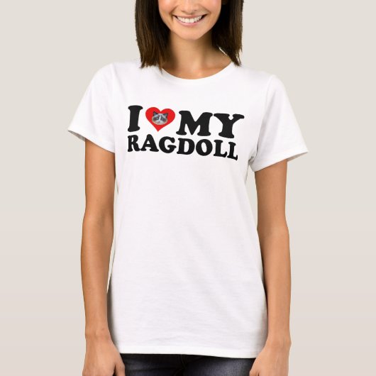 Ik hou van (hart) mijn Ragdoll T-shirt (Voorkant)