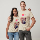 Ik hou van hart mijn Shar Pei Dog T-shirt (Unisex)