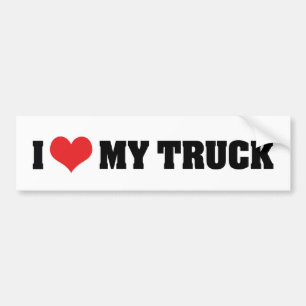 Ik hou van hart mijn truck - vrachtwagen bumpersticker