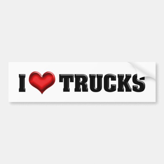 Ik hou van hart mijn truck - vrachtwagen bumpersticker (Voorkant)