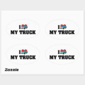 Ik hou van hart mijn truck - vrachtwagen ovale sticker (Vel)