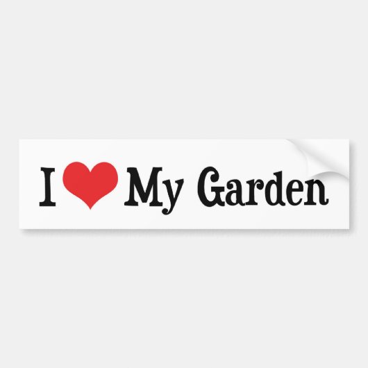 Ik hou van hart mijn tuin - bloem groentetuin bumpersticker (Voorkant)